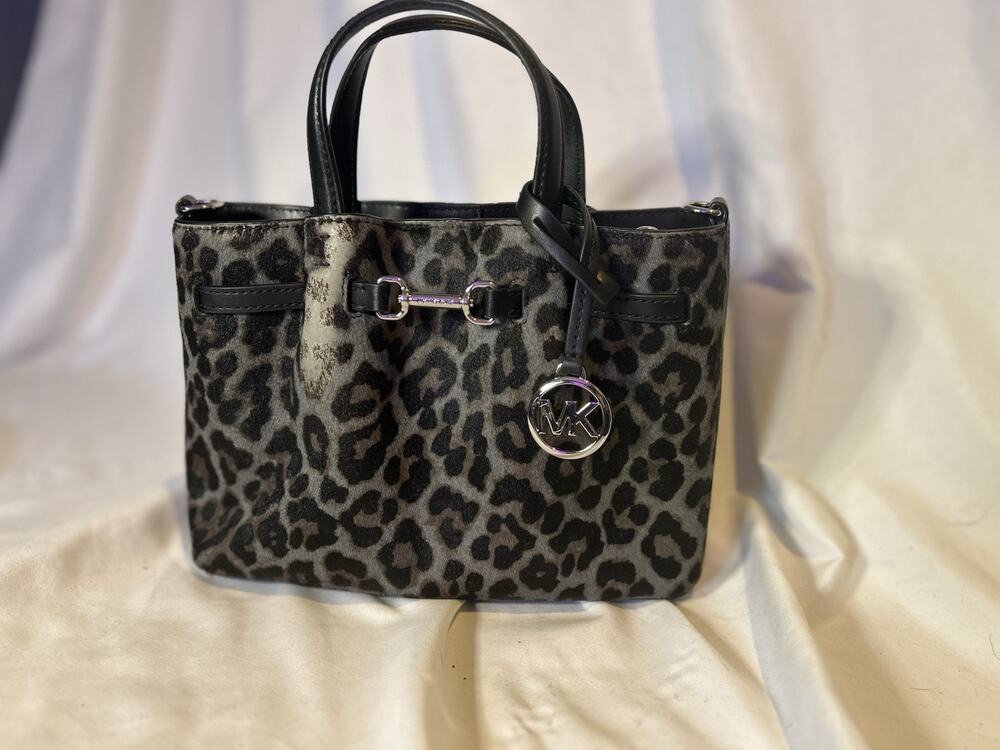 Michael Kors Carson Bag Leopard Print Calf Hair Satchel Designer Handbag